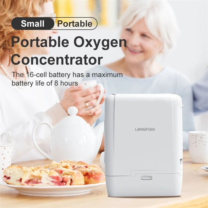 Longfian Medical Pulse Flow 5 Setting Portable Oxygene Concentrator With Battery For Travel high quality